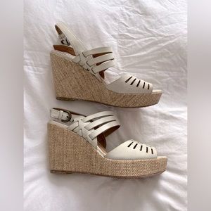Trask leather wedges
